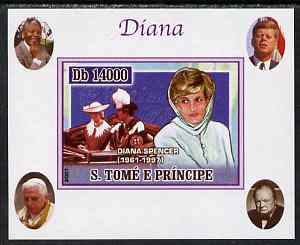 St Thomas & Prince Islands 2007 Princess Diana #3 individual imperf deluxe sheet with Churchill, Kennedy, Mandela & the Pope in background, unmounted mint. Note this item is privately produced and is offered purely on its thematic appeal, stamps on , stamps on stamps on royalty, stamps on stamps on diana, stamps on stamps on churchill, stamps on stamps on kennedy, stamps on stamps on personalities, stamps on stamps on mandela, stamps on stamps on human rights, stamps on stamps on nobel, stamps on stamps on nobel, stamps on stamps on peace, stamps on stamps on racism, stamps on stamps on human rights