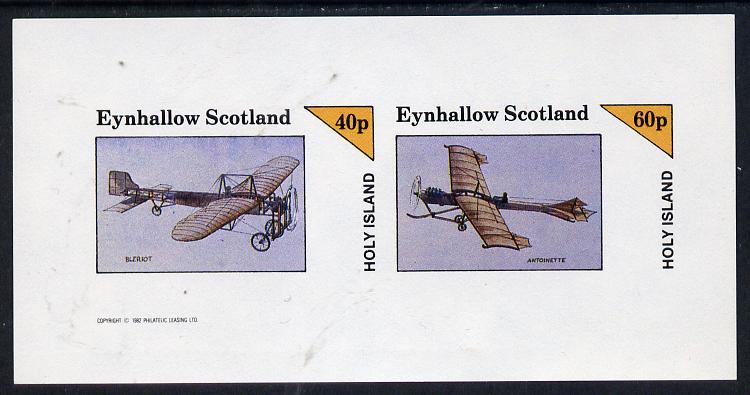 Eynhallow 1982 Early Aircraft #1 (Bleriot & Antoinette) imperf  set of 2 values (40p & 60p) unmounted mint, stamps on aviation