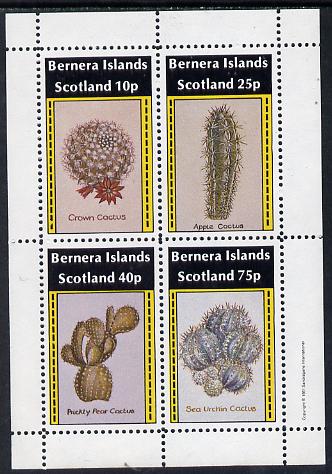 Bernera 1981 Cacti (Crown Cactus, Apple Cactus etc) perf  set of 4 values (imprint in outer margin) unmounted mint, stamps on , stamps on  stamps on flowers    cacti