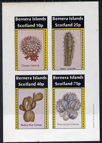 Bernera 1981 Cacti (Crown Cactus, Apple Cactus etc) imperf  set of 4 values (imprint in outer margin) unmounted mint, stamps on , stamps on  stamps on flowers    cacti