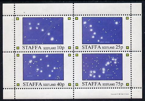 Staffa 1981 Constellations (Ursa Minor, Major, Gemini & Scorpio) perf  set of 4 values (10p to 75p) unmounted mint, stamps on space, stamps on zodiac, stamps on zodiacs