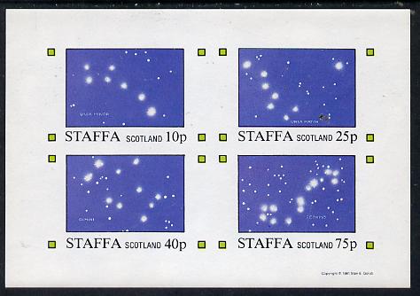 Staffa 1981 Constellations (Ursa Minor, Major, Gemini & Scorpio) imperf  set of 4 values (10p to 75p) unmounted mint, stamps on , stamps on  stamps on space, stamps on  stamps on zodiac, stamps on  stamps on zodiacs