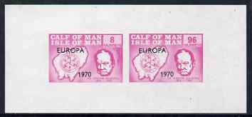 Calf of Man 1970 Europa opt'd on Churchill & Map imperf m/sheet (8m & 96m mauve) unmounted mint (Rosen CA77MS), stamps on , stamps on  stamps on churchill, stamps on  stamps on personalities, stamps on  stamps on europa, stamps on  stamps on maps