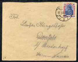 Germany 1929 cover from Gottingen to Nassau bearing Germania 2m blue & red, stamps on , stamps on  stamps on germany 1929 cover from gottingen to nassau bearing germania 2m blue & red