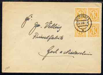 Germany 1946 local cover bearing Allied Military Post 6m block of 4  with superb Gottingen cancel, stamps on , stamps on  stamps on germany 1946 local cover bearing allied military post 6m block of 4  with superb gottingen cancel
