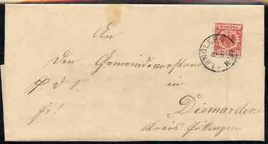 Germany 1890 entire bearing 10pf cancelled superb Lenglern cds with Gottingen arrival marks on back, stamps on 
