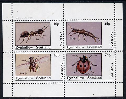 Eynhallow 1982 Insects (Ant, Earwig, Horsefly & Ladybird) perf  set of 4 values (10p to 75p) unmounted mint, stamps on , stamps on  stamps on insects