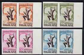Togo 1964 Heads of State set of 4 in imperf pairs from limited printing, unmounted mint as SG 377-80, stamps on , stamps on  stamps on maps, stamps on  stamps on constitutions