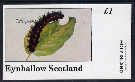 Eynhallow 1982 Insects (Caterpillar) imperf souvenir sheet (£1 value) unmounted mint, stamps on insects