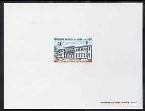 French Afars & Issas 1968-70 Buildings & Landmarks - Post Office 40f Epreuve deluxe proof sheet in issued colours, as SG 526, stamps on , stamps on  stamps on post offices