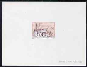 St Pierre & Miquelon 1987 Centenary of Marine Slipway 2f50 Epreuve deluxe proof sheet in issued colours unmounted mint, SG 591, stamps on , stamps on  stamps on ships