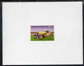 Togo 1984 Kissell Gold Bug 4f De-Luxe sheet on glossy card, stamps on cars