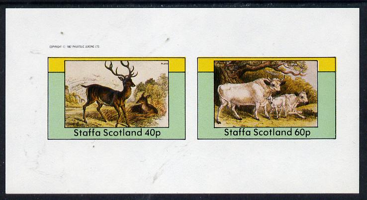 Staffa 1982 Deer imperf  set of 2 values (40p & 60p) unmounted mint, stamps on , stamps on  stamps on animals    deer