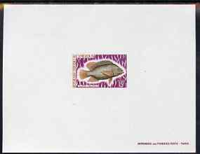 Cameroun 1968 Mouthbreeder Fish 15f de luxe sheet in issued colours, stamps on fish