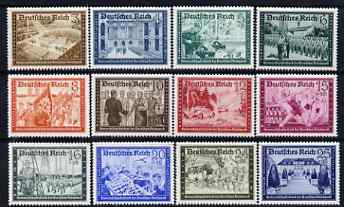 Germany 1939 Postal Employees & Hitlers Culture Funds perf set of 12 mounted mint SG 690-701, stamps on 