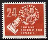 Germany - East 1950 East German Elections 24pf unmounted mint SG E32, stamps on , stamps on  stamps on elections, stamps on  stamps on constitutions