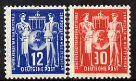 Germany - East 1949 International Postal Workers Union Congress perf set of 2 mounted mint SG E2-3, stamps on , stamps on  stamps on postal