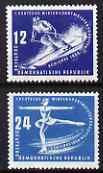 Germany - East 1950 First Winter Sports Meeting perf set of 2 mounted mint SG E5-6, stamps on sport, stamps on skiing, stamps on skating