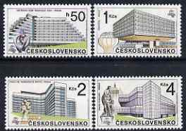Czechoslovakia 1988 Praga 88 Stamp Exn (9th issue) set of 4 unmounted mint, SG2941-44, stamps on postal, stamps on stamp exhibitions, stamps on architecture, stamps on statues
