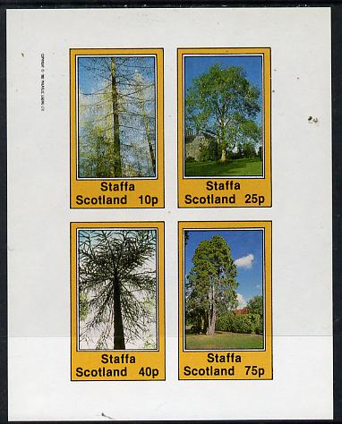 Staffa 1982 Trees imperf  set of 4 values (10p to 75p) unmounted mint, stamps on , stamps on  stamps on trees