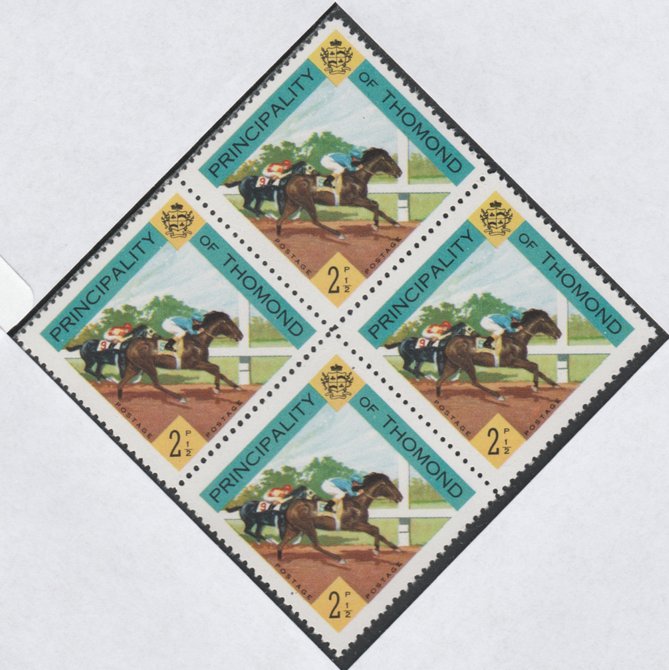 Thomond 1960 Horse Racing 2.5d (Diamond-shaped) def unmounted mint block of 4