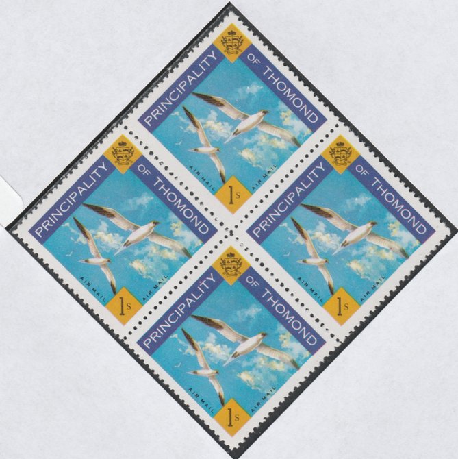 Thomond 1960 Sea Gulls 1s (Diamond shaped) def unmounted mint block of 4, stamps on , stamps on  stamps on birds