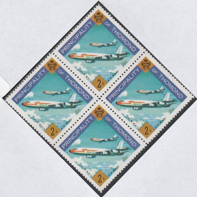 Thomond 1960 Jet Liner 2s (Diamond shaped) def unmounted mint block of 4, stamps on , stamps on  stamps on aviation, stamps on 