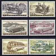 Czechoslovakia 1958 Motor Industry set of 6 mounted mint, SG1066-71, stamps on cars, stamps on trucks, stamps on buses