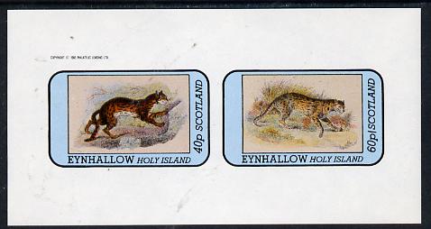 Eynhallow 1982 Wild Cats #1 imperf  set of 2 values (40p & 60p) unmounted mint, stamps on , stamps on  stamps on animals   cats