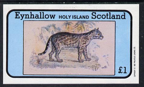 Eynhallow 1982 Wild Cats #1 imperf souvenir sheet (£1 value) unmounted mint, stamps on animals   cats