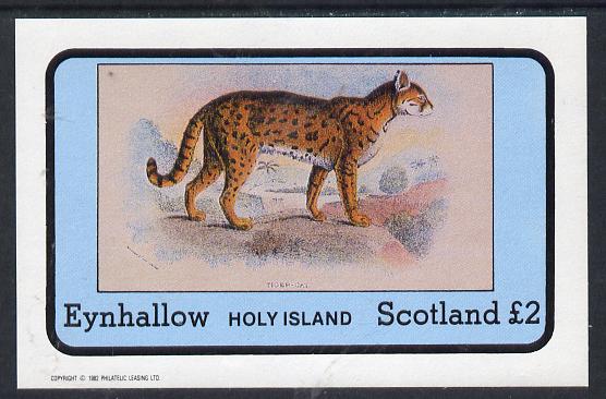 Eynhallow 1982 Wild Cats #1 imperf deluxe sheet (£2 value) unmounted mint, stamps on animals   cats
