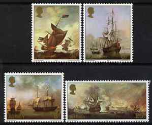 Jersey 1974 Maritime Paintings by Peter Monamy set of 4 unmounted mint, SG 115-118, stamps on , stamps on  stamps on ships, stamps on  stamps on arts