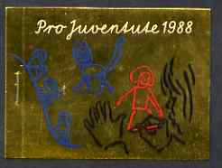 Switzerland 1988 Pro Juventute Booklet - Child Development School Age - containing 3 panes of 4  50c + 20c 'Playing triangles', cancelled to order, pristine and in platic pocket (SG JSB38), stamps on , stamps on  stamps on children, stamps on  stamps on music