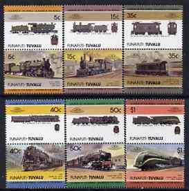 Tuvalu - Funafuti 1984 Locomotives at Work 2nd Series (Leaders of the World) set of 12 (5c - $1) unmounted mint, stamps on , stamps on  stamps on railways