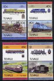 Tuvalu 1985 Locomotives #5 (Leaders of the World) set of 8 unmounted mint, SG 348-55, stamps on , stamps on  stamps on railways