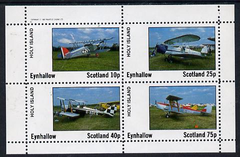 Eynhallow 1982 Bi-planes #3 perf  set of 4 values (10p to 75p) unmounted mint , stamps on , stamps on  stamps on aviation