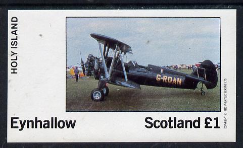Eynhallow 1982 Bi-planes #3 imperf souvenir sheet (£1 value) unmounted mint, stamps on aviation