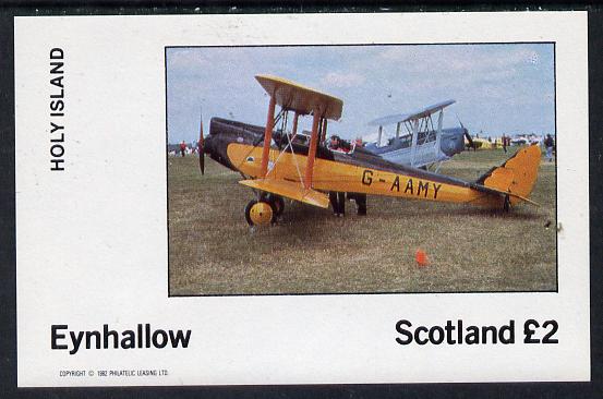 Eynhallow 1982 Bi-planes #3 imperf deluxe sheet (£2 value) unmounted mint, stamps on aviation