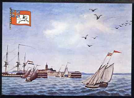 Postcard - British Packet Boat arriving at Helvetsluys PPC produced by National Postal Museum unused and fine, stamps on , stamps on  stamps on ships, stamps on  stamps on mailboats, stamps on  stamps on 