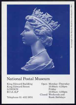 Postcard - The Arnold Machin Bust (in blue) PPC produced by National Postal Museum unused and fine, stamps on , stamps on  stamps on postal, stamps on  stamps on 