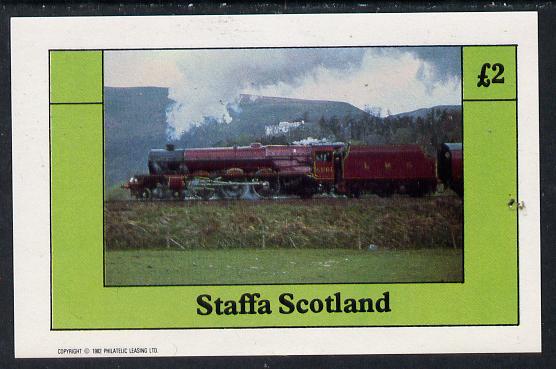Staffa 1982 Steam Locos #12 imperf deluxe sheet (£2 value) unmounted mint, stamps on railways