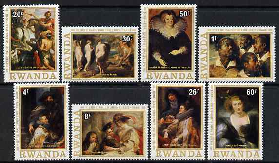 Rwanda 1977 400th Birth Anniversary of Peter Paul Rubens perf set of 8 unmounted mint, SG 823-30, stamps on , stamps on  stamps on arts, stamps on  stamps on rubens, stamps on  stamps on 