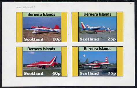 Bernera 1982 Aircraft #10 imperf  set of 4 values (10p to 75p) unmounted mint, stamps on , stamps on  stamps on aviation