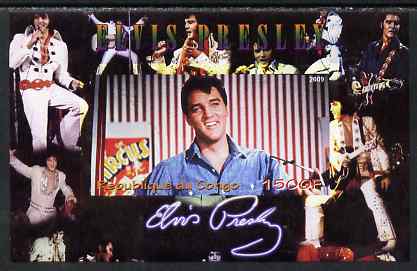 Congo 2009 Elvis Presley imperf m/sheet unmounted mint, stamps on personalities, stamps on music, stamps on elvis, stamps on films, stamps on cinema, stamps on rock, stamps on pops