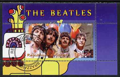 Congo 2009 The Beatles perf m/sheet fine cto used, stamps on personalities, stamps on music, stamps on rock, stamps on pops, stamps on beatles