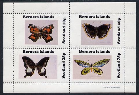 Bernera 1981 Butterflies perf  set of 4 values (10p to 75p) unmounted mint, stamps on , stamps on  stamps on butterflies