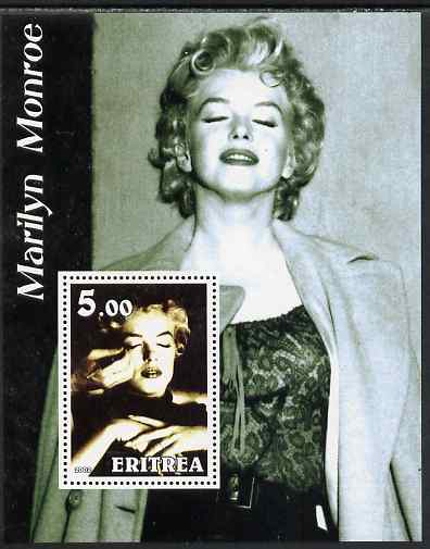 Eritrea 2002 Marilyn Monroe perf m/sheet #1 unmounted mint, stamps on , stamps on  stamps on personalities, stamps on  stamps on marilyn monroe, stamps on  stamps on films, stamps on  stamps on cinema, stamps on  stamps on entertainments, stamps on  stamps on women