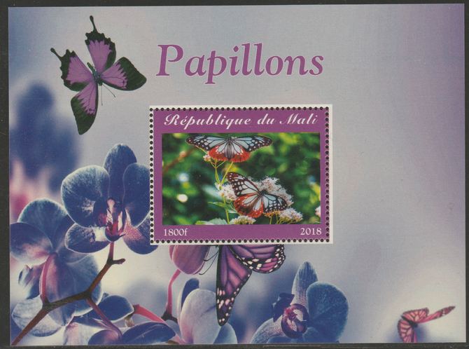 Mali 2018 Butterflies perf souvenir sheet unmounted mint. Note this item is privately produced and is offered purely on its thematic appeal. , stamps on , stamps on  stamps on butterflies