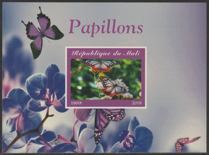 Mali 2018 Butterflies imperf souvenir sheet unmounted mint. Note this item is privately produced and is offered purely on its thematic appeal. , stamps on , stamps on  stamps on butterflies