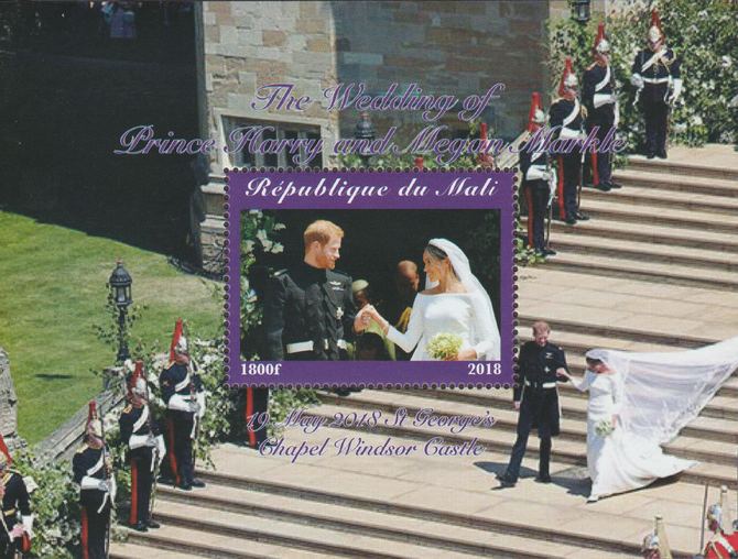 Mali 2018 Royal Wedding - Harry & Meghan perf souvenir sheet unmounted mint. Note this item is privately produced and is offered purely on its thematic appeal. , stamps on , stamps on  stamps on royalty, stamps on  stamps on harry, stamps on  stamps on meghan